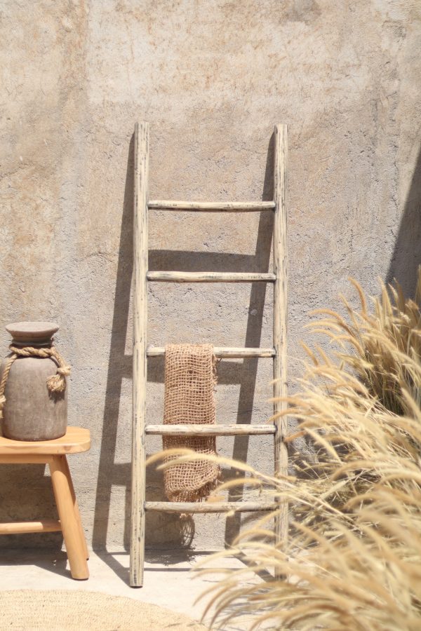 Natural Ladder-Grey Washed (5) Inspired by naturally aged timber, our grey washed finish bring a gentle, lived in look to the Natural Ladder Collection. The delicate grey tones soften the wood's appearance while preserving its authentic texture and grain, creating a timeless piece that feels both rustic and refined