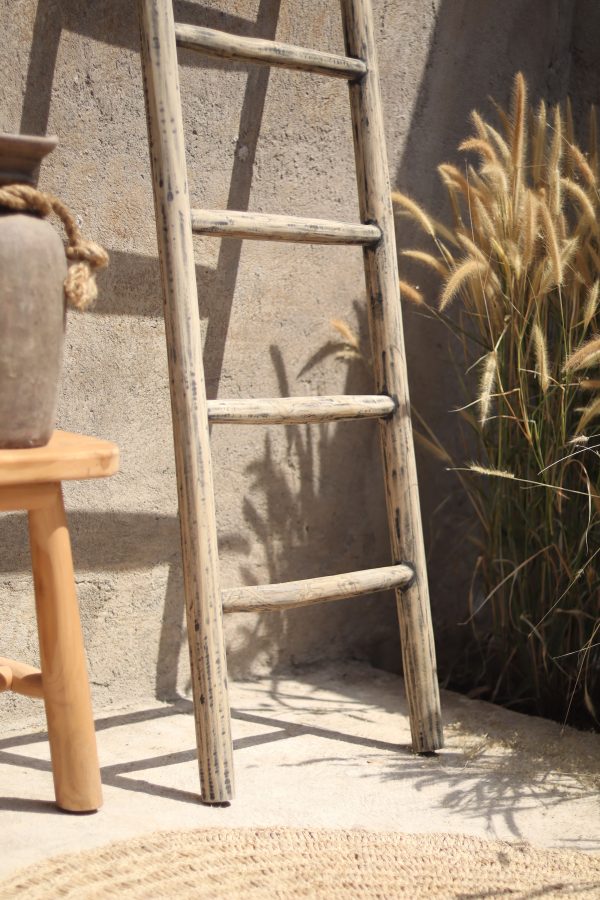Natural Ladder-Grey Washed (8) Inspired by naturally aged timber, our grey washed finish bring a gentle, lived in look to the Natural Ladder Collection. The delicate grey tones soften the wood's appearance while preserving its authentic texture and grain, creating a timeless piece that feels both rustic and refined